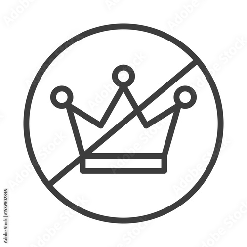 anti authoritarian clip art icon symbol, independence freedom concept, politics and government, isolated line vector illustration