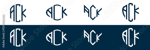 ACK letter logo set design