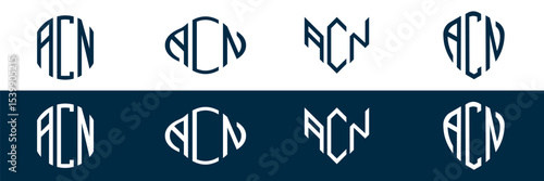 ACN letter logo set design