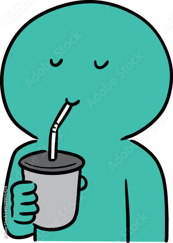 Illustration of man drinking
