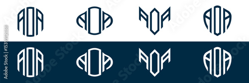 ADA  letter logo set design