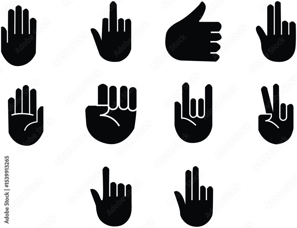 Fototapeta premium set of hand gestures