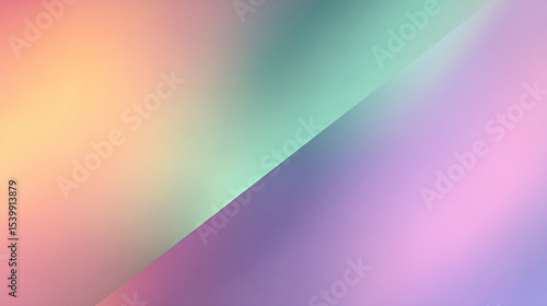 pastel diagonal gradient background with blend of peach, mint and lavender, 
