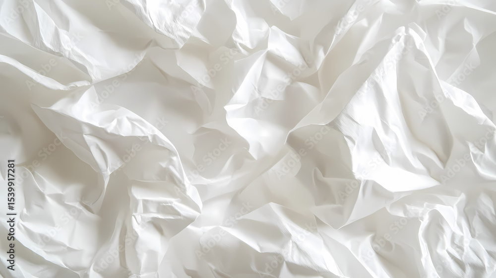 Obraz premium Textured White Paper Abstract Background of Crumpled Surface isolated on transparent background