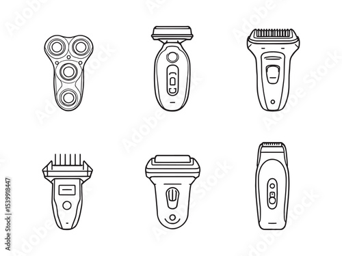 minimalist electric shaver outline drawing clean vector graphic