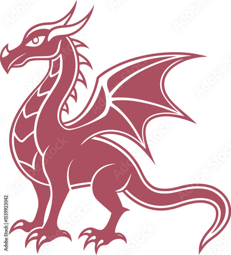 Wallpaper Mural red dragon vector illustration Torontodigital.ca