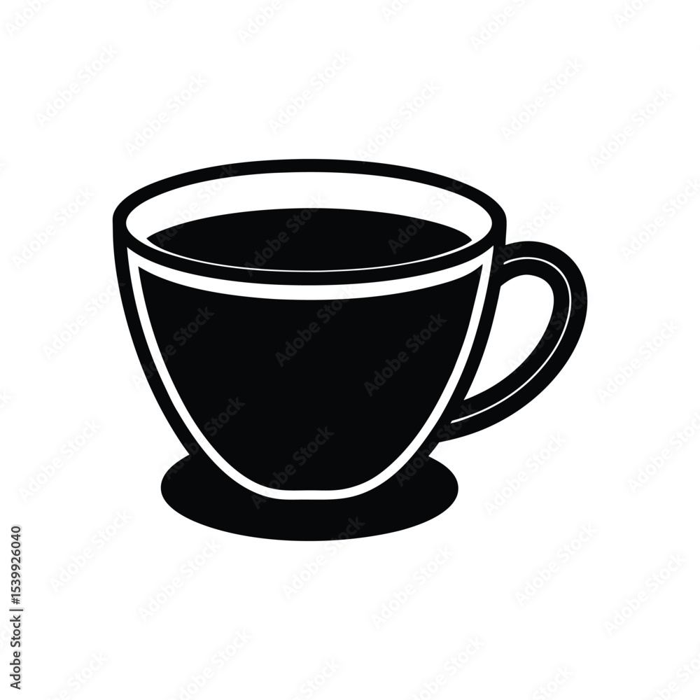 Flat and Minimal Coffee cup vector illustration isolated on white background Flat and Minimal Coffee cup vector illustration isolated on white background