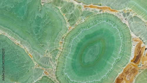 Striking Abstract Patterns in Green Onyx Stone