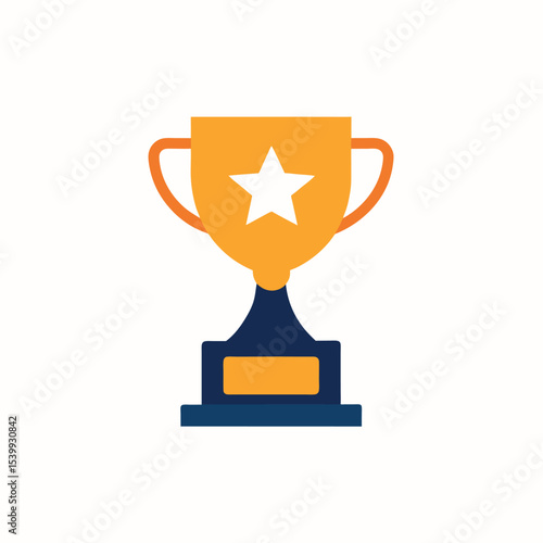 School Trophy Vector Illustration for Achievement Award and Academic Success