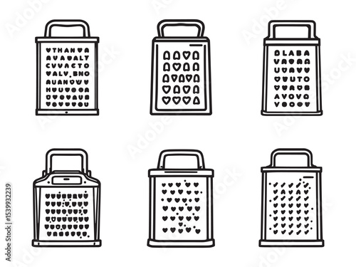 minimalist kitchen utensil grater line drawing vector art