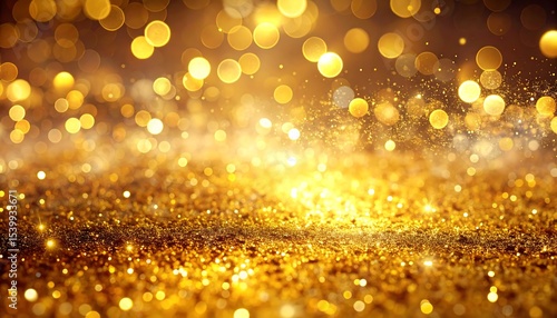 Golden Glitter Lights Background.