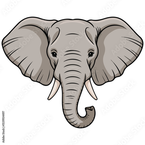 Elephant face mask for selfies vector isolated white background
