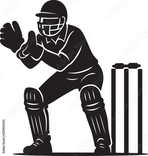 cricket keeper vector