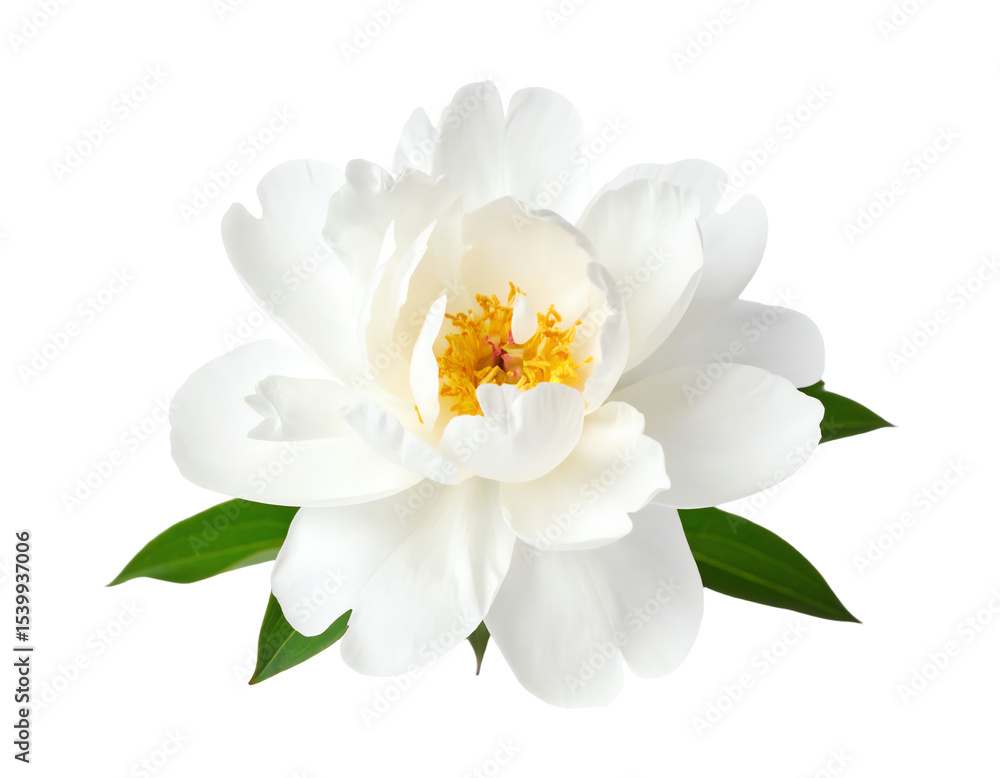 Fototapeta premium Beautiful white peony flower in full bloom.