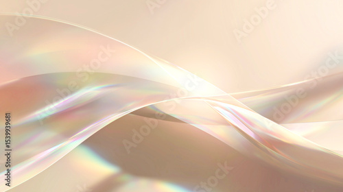 パールのような虹色の光沢と波のような流れのデザイン背景（美容・コスメ）