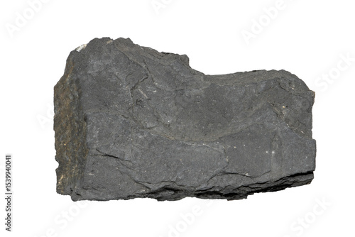 Close-up of slate mineral, isolated on white background.