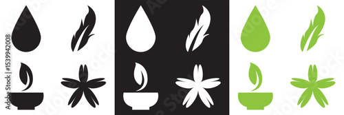 Organic Vegan icon. isolated on white and black background. Vector illustration. EPS 10