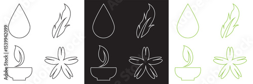 Organic Vegan icon. isolated on white and black background. Vector illustration. EPS 10
