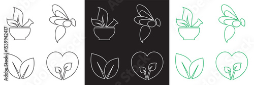 Organic Vegan icon. isolated on white and black background. Vector illustration. EPS 10