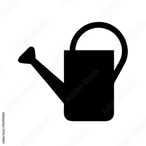 Minimal black outline illustration of a classic garden watering pot