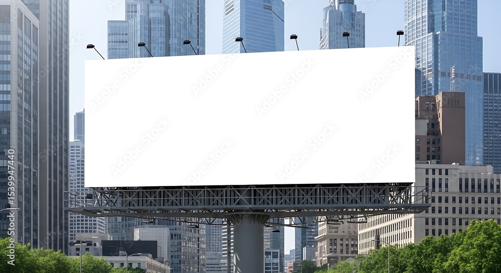 Obraz premium Blank Billboard in Modern City Advertising Space for Your Brand