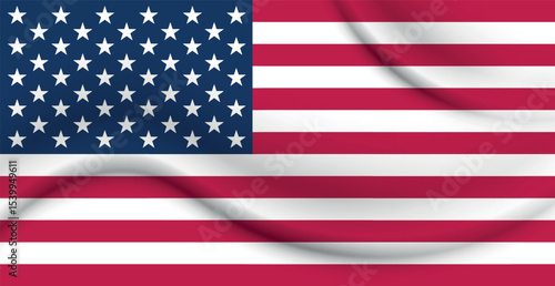 United States of America official crumpled developing flag - Vector illustration