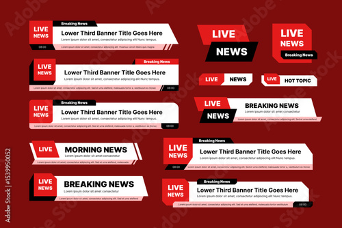 Red Breaking News Live Broadcast Banner
