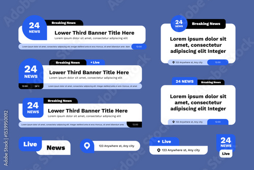 Blue Modern News Lower Third Title Banner