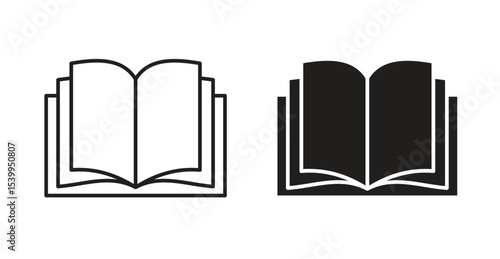open book icon Logos. Flat Vector Icon Design Template