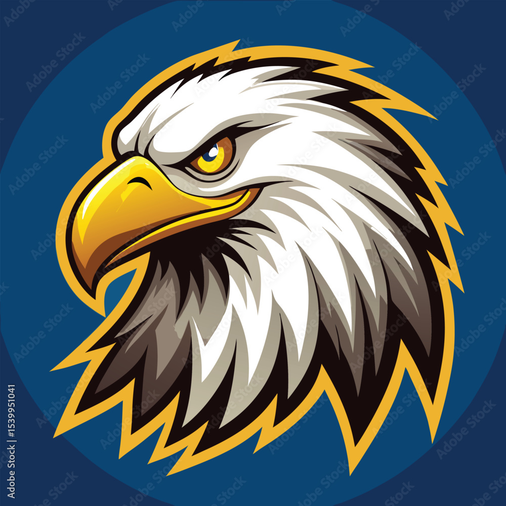 Fototapeta premium Majestic Eagle Head Mascot - Bird of Prey Illustration