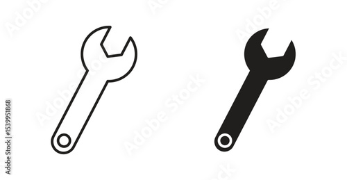 Wrench icon Logos. Flat Vector Icon Design Template