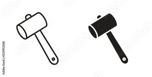 Wooden mallet icon Logos. Flat Vector Icon Design Template