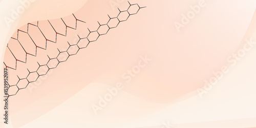 Abstract background with peach fuzz metaball shapes. Morphing organic blobs. Vector 3d illustration.