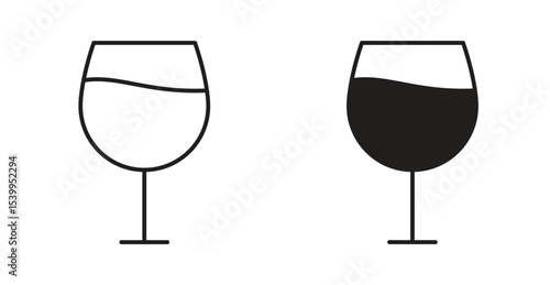 Wine glass icon Logos. Flat Vector Icon Design Template