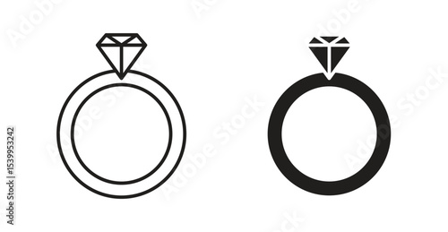 Wedding ring icon Logos. Flat Vector Icon Design Template