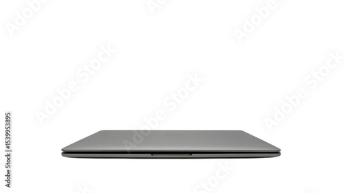 Sleek silver laptop closed on black background depicting technology and digital workspace concept