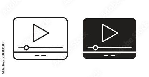 Video tutorial icon Logos. Flat Vector Icon Design Template
