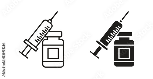 Vaccine vial icon Logos. Flat Vector Icon Design Template
