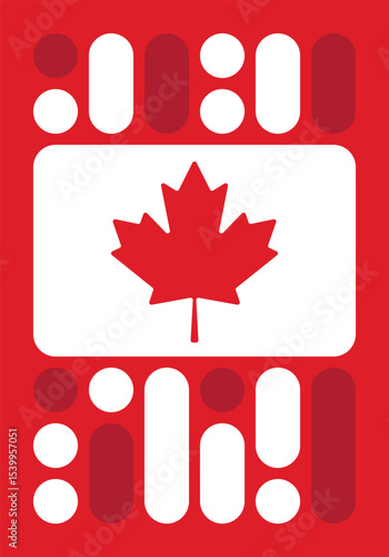 Canada Day. Happy national holiday, celebrated annual in July 1. Canadian flag. Maple leaf. Patriotic symbol and elements. Poster, card, banner and background. Vector illustration