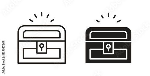 Treasure chest icon Logos. Flat Vector Icon Design Template