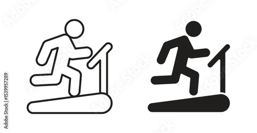 Treadmill icon Logos. Flat Vector Icon Design Template