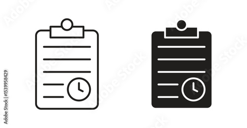 Timesheet icon Logos. Flat Vector Icon Design Template