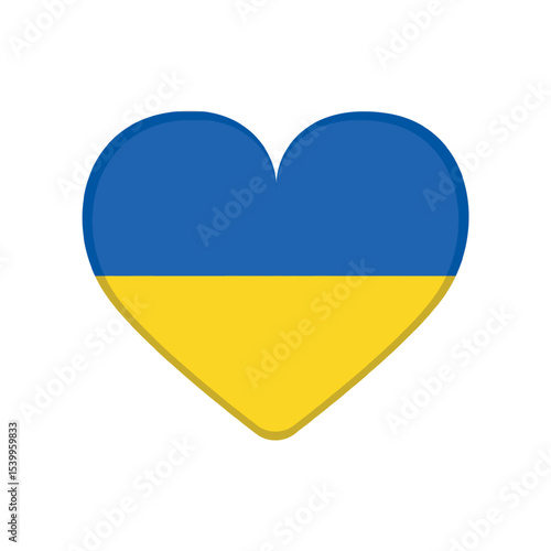 Free Download Heart painted in the colors of the flag of the independent country Ukraine on a white background - Vector illustration - GFXLoad