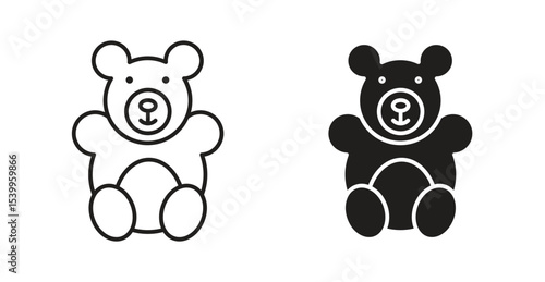 Teddy bear icon for social media, app, and web design. Vector illustration.