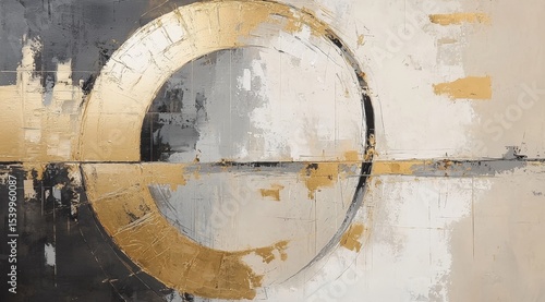 Luxurious design combining shades of gold, black, gray, and beige for an elegant ambiance.