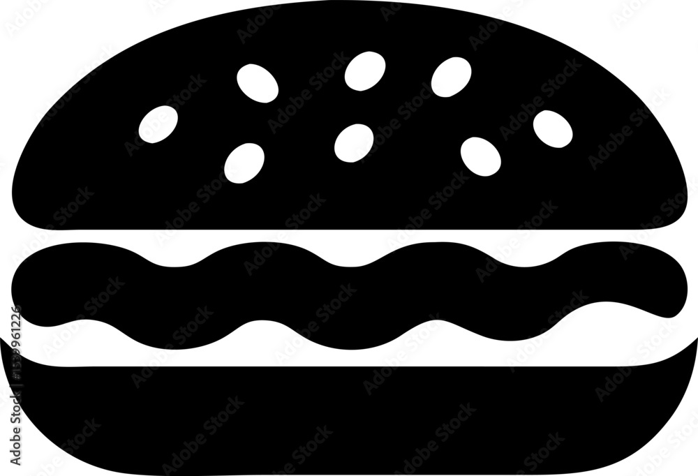 minimalist burger icon in black and white simple .eps minimalist burger icon in black and white simple .eps