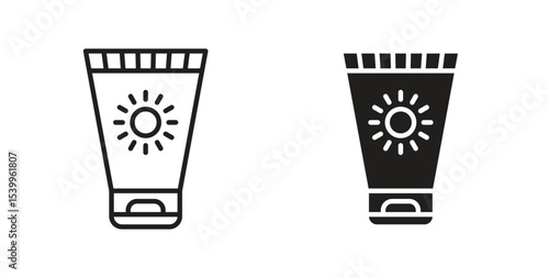 Sun cream icon Logos. Flat Vector Icon Design Template