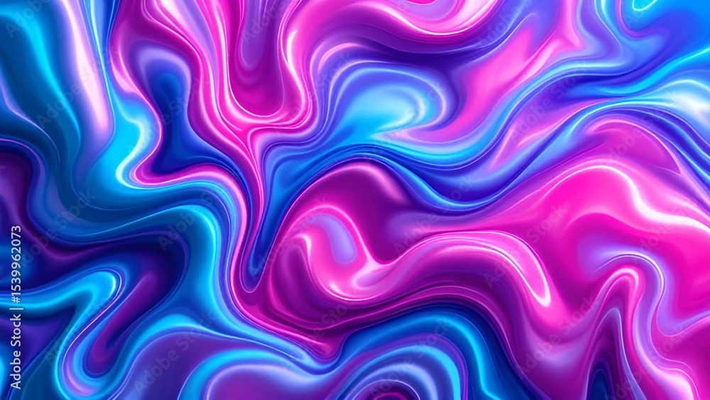 Fototapeta premium Abstract Liquid Swirl with Neon Colors