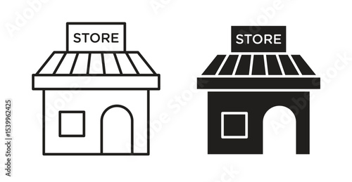 Store icon Logos. Flat Vector Icon Design Template