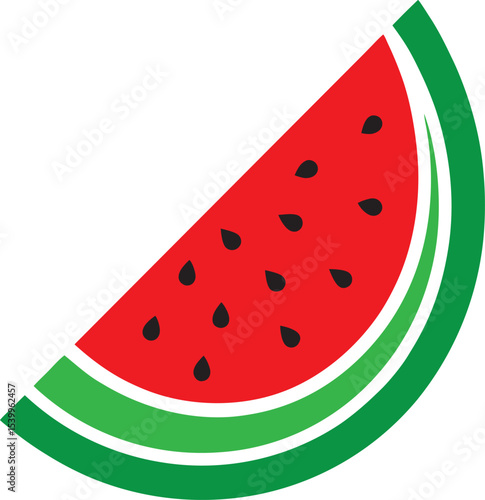 Juicy watermelon slice vector illustration on white background